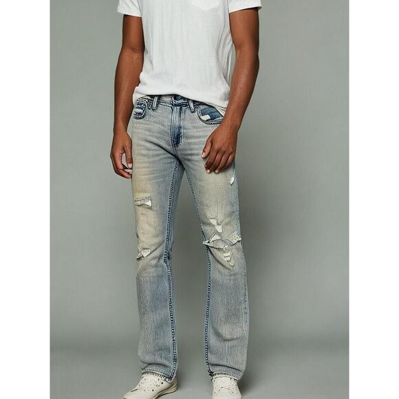Old Navy Slim All Temp Medium Distressed Wash 5 Pocket Jeans Men’s Size 29 x 32 - Picture 1 of 11